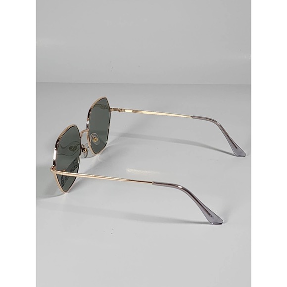 Foster Grant Geometric Alternative Full Frame Gold Metal Sunglasses 54157FGX710 - Picture 4 of 11